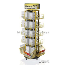 Merchandising Retail Store Fixtures Free Standing Movable Comic Book Gift Card Toy Display Rack